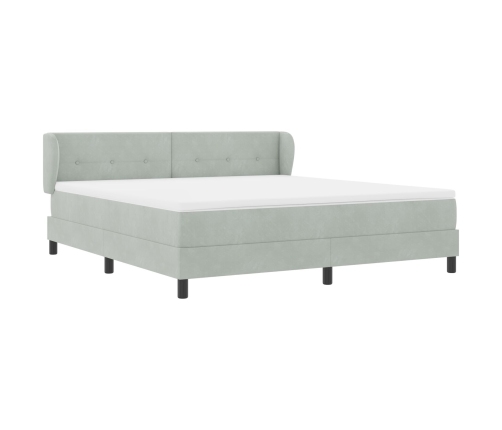 Cama con somier y colchón  Gris Claro 180x200 cm Terciopelo