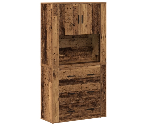 Highboard Madera Envejecida 80x33x150 cm Madera Estratificada