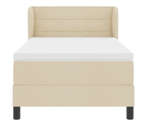 Estructura de Cama con Colchón Crema Tejido 100 x 200 cm