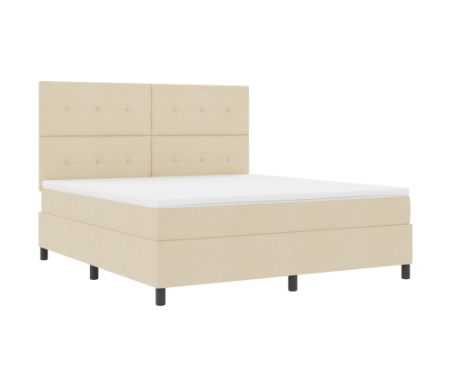 Cama Box Spring con Colchón Crema Super King Tela