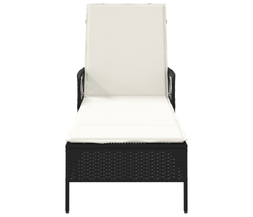Tumbona  Negra y crema Ratán PE 157 x 55 x 92 cm