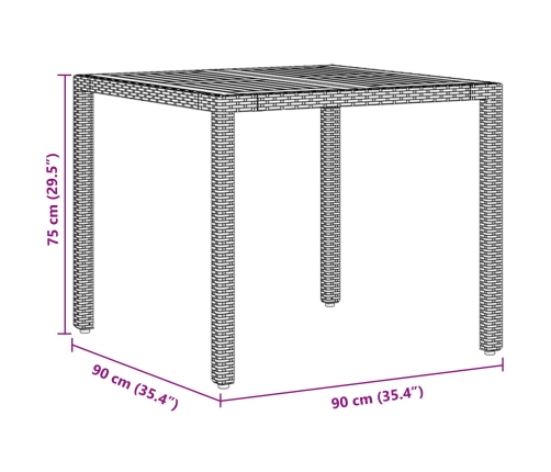 Juego de Comedor Set de 4 Negro Metal, Ratán Duradero