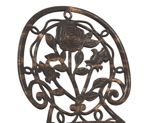 Set de Bistro de Jardín de 3 Piezas  Bronce de Aluminio Fundido
