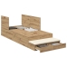 Estructura de Cama con Almacenamiento  Roble Artesanal