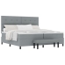 Cama con Muelles, Colchón y Banco Gris Claro 200x200 cm Tela