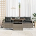 Conjunto de Comedor de Jardín de 5 Piezas con Cojines Gris Poliratán Acacia