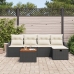 Conjunto de Sofá de Jardín de 6 Piezas con Cojines  Ratán Flexible Negro
