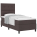 Cama con Somier y Colchón Marrón Oscuro 90x200 cm de Tela