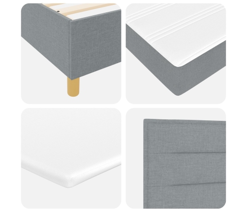 Cama Box Spring  con colchón y banco Gris Claro 200x200 cm Tela