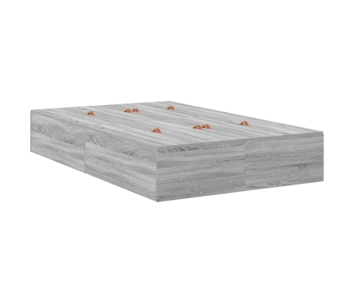 Estructura de Cama de Almacenamiento  Gris Sonoma 120x190 cm