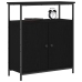 Aparador Negro de Roble 70x30x80 cm de Madera Ingenierizada