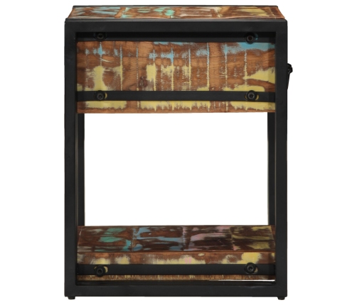 Mesita de noche 40x40x50 cm de madera maciza recuperada