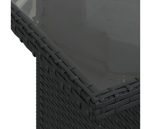 Conjunto de Sofá de 7 Piezas con Cojines Ratán Negro