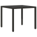Conjunto de Comedor de Jardín de 3 Piezas con Cojines Ratan Sintético Negro