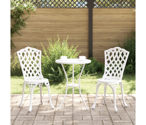 Juego de Bistro de Jardín de 3 Piezas  Color Blanco en Aluminio Fundido