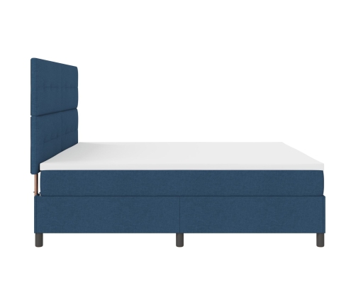 Cama con sommier  con colchón y LED azul 200x200 cm de tela