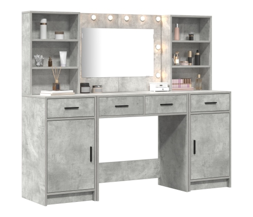 Conjunto de Tocador de 3 Piezas  en Gris Concreto de Madera Engineered