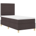 Cama con Box Spring  con Colchón Marrón Oscuro 100x200 cm Tela
