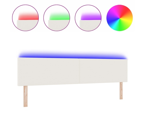 Cabecero LED  Diseño Sencillo Crema 100 cm Tela de Pana