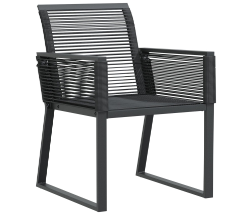 Juego de Comedor de Jardín  de 5 Piezas Ratán Negro