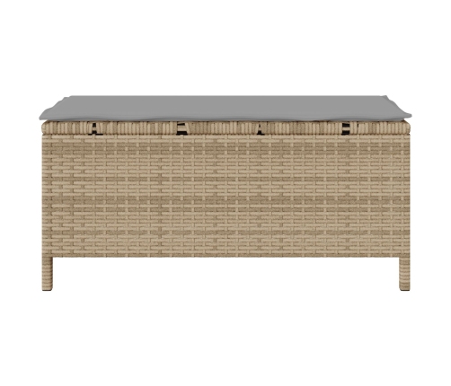 Conjunto de Comedor de Jardín de 3 Piezas con Cojines Beige de Ratán Polímero y Acacia