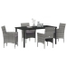 Juego de Comedor de Jardín  de 5 Piezas Gris Poliratán
