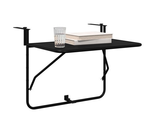 Mesa de balcón colgante plegable  negra de 60x40 cm en acero