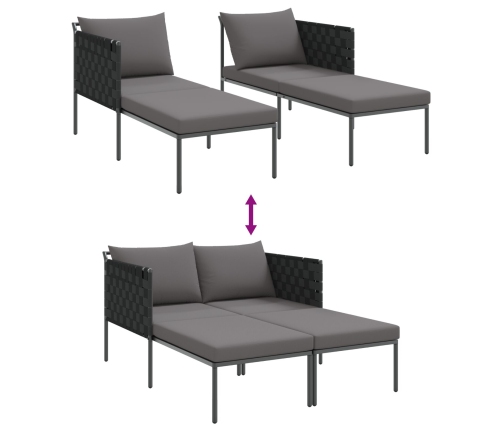 Tumbona  con cojines para 2 personas Anthracite 115x153x69,5 cm Acero