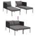 Tumbona  con cojines para 2 personas Anthracite 115x153x69,5 cm Acero