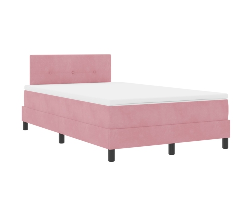 Cama con sommier y colchón  Rosa 120x200 cm Terciopelo