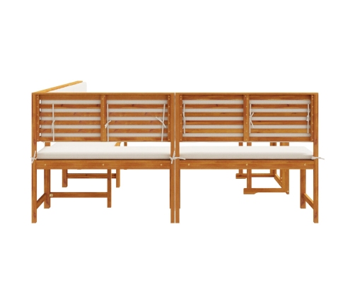 Juego de Comedor para Jardín de 4 Piezas con Cojines de Madera de Acacia