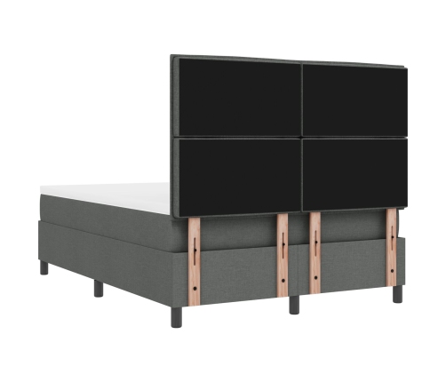Cama con Somier  Gris Oscuro 140x190 cm Tela