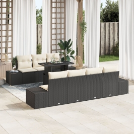 Conjunto de Sofá Jardín  Set 8 Marrón Ratán Conjunto Sofá Exterior