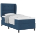 Cama Box Spring  con Colchón Azul 100x200 cm Tela