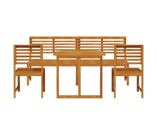 Conjunto de Comedor de Jardín de 5 Piezas  de Madera Sólida de Acacia