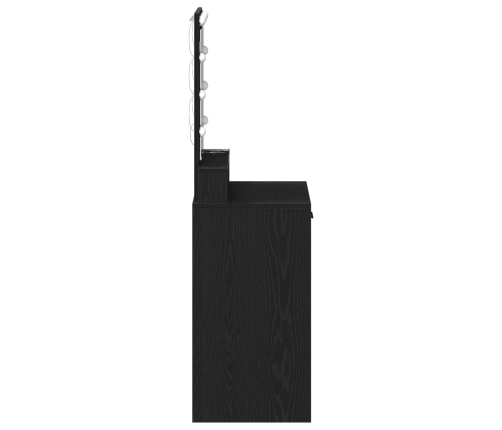 Mesa de tocador  con luces LED en color roble negro 50x41x140 cm