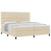 Cama de Box Spring con Colchón Crema 200x200 cm Tela