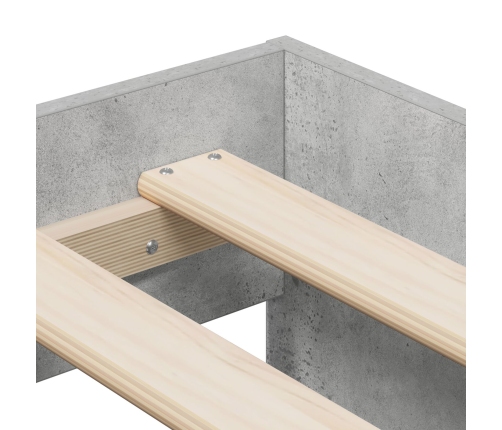 Estructura de Cama de Almacenamiento Gris Concreto 100x200 cm