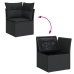 Conjunto de Sofá de Jardín  Set de 11 Negro Poliratán y tela
