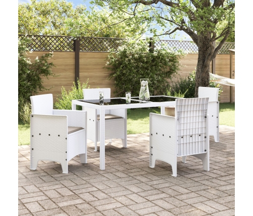 Silla de Jardín  Set de 4 Blanco con cojines taupe