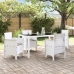 Silla de Jardín  Set de 4 Blanco con cojines taupe