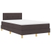 Cama con somier  con colchón y LED marrón oscuro 120x200 cm tela