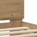 Cama  con luces LED en roble artesanal 90x190 cm de madera compuesta