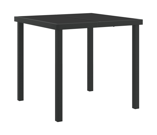 Set de Comedor de Jardín  de 3 Piezas Negro Ratán Poliéster