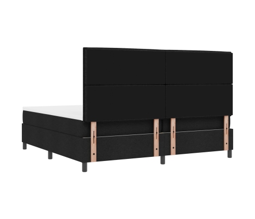 Cama con Somier y Colchón Negra 200x200 cm Tela