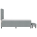 Cama con Box Spring  con Colchón y Banco Gris Claro 90x200 cm Tela