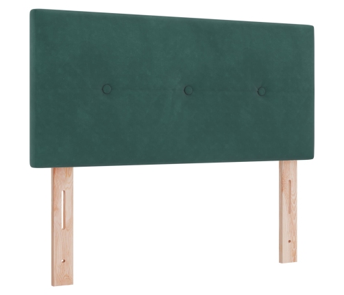 Cabecero de  con botones acolchados en terciopelo verde oscuro de 100 cm