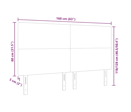 Cabecero Simple de  en Crema - 160 cm en Pana