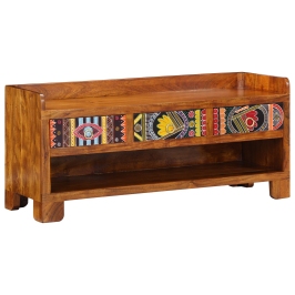 Banco para zapatos  100x35x45 cm de madera maciza de acacia