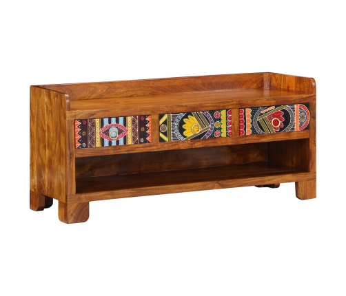Banco para zapatos  100x35x45 cm de madera maciza de acacia